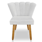 Kit 02 Cadeiras Poltrona Flor Veludo Pés Palito Castanho - Pa