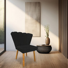 Kit 02 Cadeiras Poltrona Flor Veludo Pés Palito Castanho - Pa