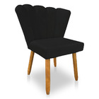 Kit 02 Cadeiras Poltrona Flor Veludo Pés Palito Castanho - Pa