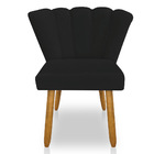 Kit 02 Cadeiras Poltrona Flor Veludo Pés Palito Castanho - Pa