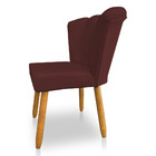 Kit 02 Cadeiras Poltrona Flor Veludo Pés Palito Castanho - Pa