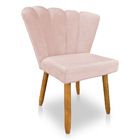 Kit 02 Cadeiras Poltrona Flor Veludo Rosa Bebê Pés Palito Cas