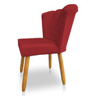 Kit 02 Cadeiras Poltrona Flor Veludo Vermelho Pés Palito Cast