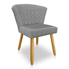 Kit 02 Cadeiras Poltrona Vitória Veludo Matelassê Pés Palito