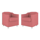 Kit 02 Cadeiras Poltronas Decorativas Recepção Clinica Suede