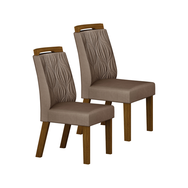 Kit 02 Cadeiras Sala De Jantar Ilheus Mdf Moveis Leifer Freij