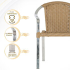 Kit 02 Cadeiras Tóquio De Área Em Alumínio E Fibra Sintética