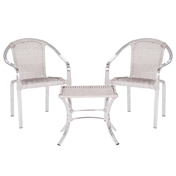 Kit 02 Cadeiras Tóquio De Área Em Alumínio E Fibra Sintética