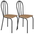 Kit 02 Cadeiras Tubular America 004 Cromo Preto Artef