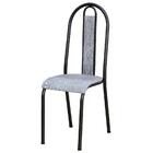 Kit 02 Cadeiras Tubular Cromo Preto 058 Assento Grafiato