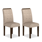 Kit 02 Cadeiras Vitória Wood Imbuia/ Capuccino - Moveis Arapo