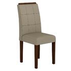 Kit 02 Cadeiras Vitória Wood Imbuia/ Creme - Moveis Arapongas