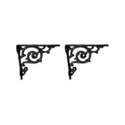 Kit 02 Cantoneiras N04 Em Ferro Fundido Cor Preto Em Hera