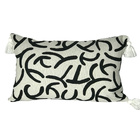 Kit 02 Capas De Almofadas Retangulares Traços Off-white Em Al