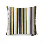 Kit 02 Capas Para Almofada Tecido Listras Cinza E Amarelo