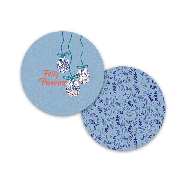 Kit 02 Capas Para Sousplat Páscoa Azul