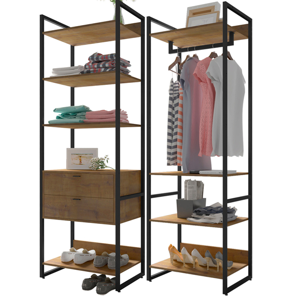 Kit 02 Closets Guarda Roupa Industrial Modulado 02 Gavetas 21