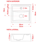 Kit 02 Cubas De Apoio Quadrada C01 Para Banheiro Lavabo Q32w