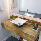 Kit 02 Cubas De Apoio Quadrada Lux Para Banheiro Lavabo C01 L