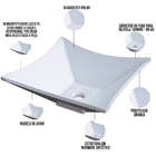 Kit 02 Cubas De Apoio Quadrada Lux Para Banheiro Lavabo C01 L