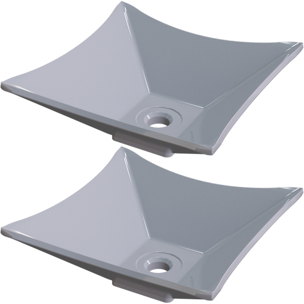 Kit 02 Cubas De Apoio Quadrada Lux Para Banheiro Lavabo C01 L