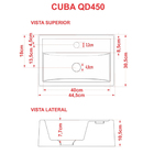 Kit 02 Cubas De Apoio Retangular Para Banheiro Lavabo C01 Q45