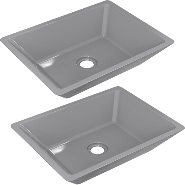 Kit 02 Cubas De Apoio Retangular Para Banheiro Lavabo C01 Rt4