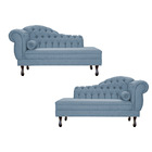 Kit 02 Divãs Larissa Lado Direito/esquerdo Linho Cores - Ds E