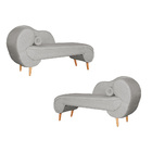 Kit 02 Divãs Melissa Lado Direito E Esquerdo Linho Cores - Ds