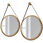 Kit 02 Espelhos Decorativo Redondo 54cm E 67cm Com Alça Adnet