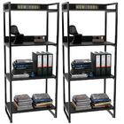 Kit 02 Estantes Com 4 Prateleiras Escritório Estilo Industria