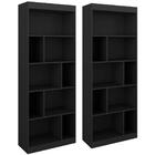 Kit 02 Estantes Livreiro Com Nichos Lv300 Djd Moveis