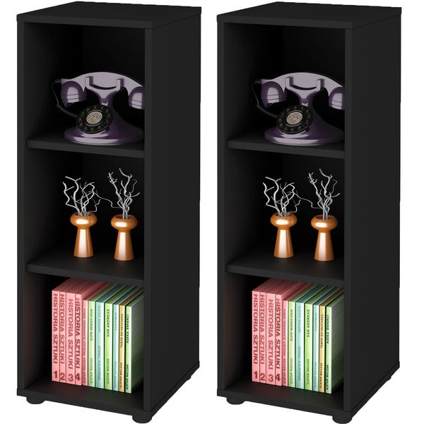 Kit 02 Estantes Multiuso Com 02 Prateleiras Clean A02 Preto -