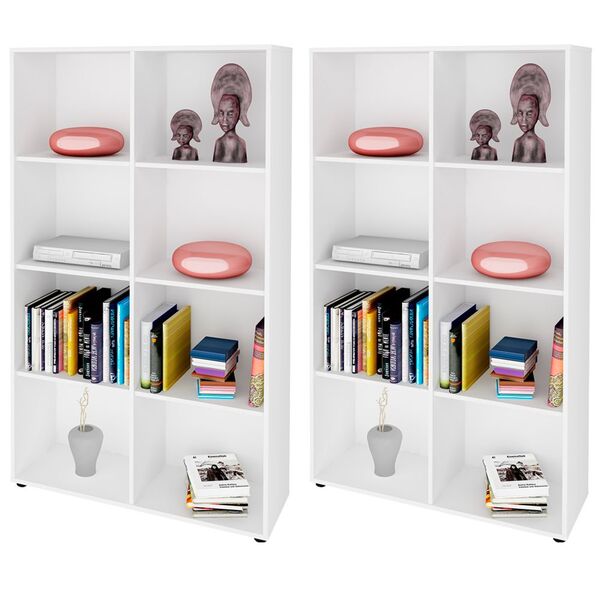 Kit 02 Estantes Multiuso Com 08 Nichos Clean A02 150x90 Cm Br