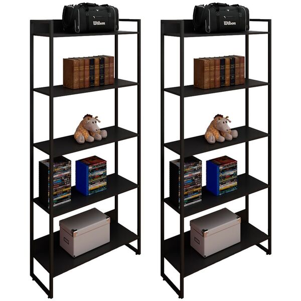 Kit 02 Estantes Para Escritório E Home Office Industrial Soft