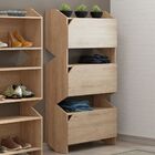 Kit 02 Estantes Triplas Com Porta Soul Carvalho Mel - Be Mobi