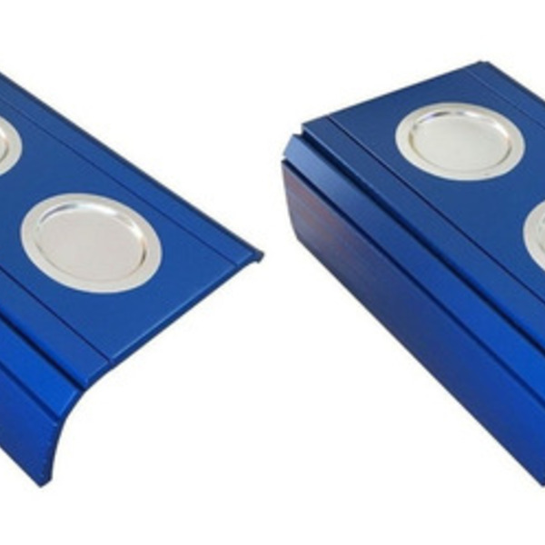 Kit 02 Esteira Decorativa Laqueada Sofá Alumínio Azul Bic