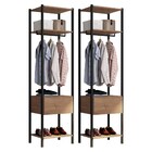 Kit 02 Guarda Roupa Closet 540a Oxford Preto/demolição - D'ro