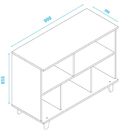 Kit 02 Livreiros Estante Painel Pés De Madeira Nara B03 Branc