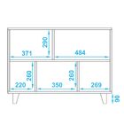 Kit 02 Livreiros Estante Painel Pés De Madeira Nara B03 Branc