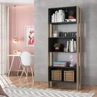 Kit 02 Livreiros Nampa Carvalho Rústico Preto Fosco