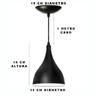 Kit 02 Luminárias Lustre Gota Preta Fosca / Branca