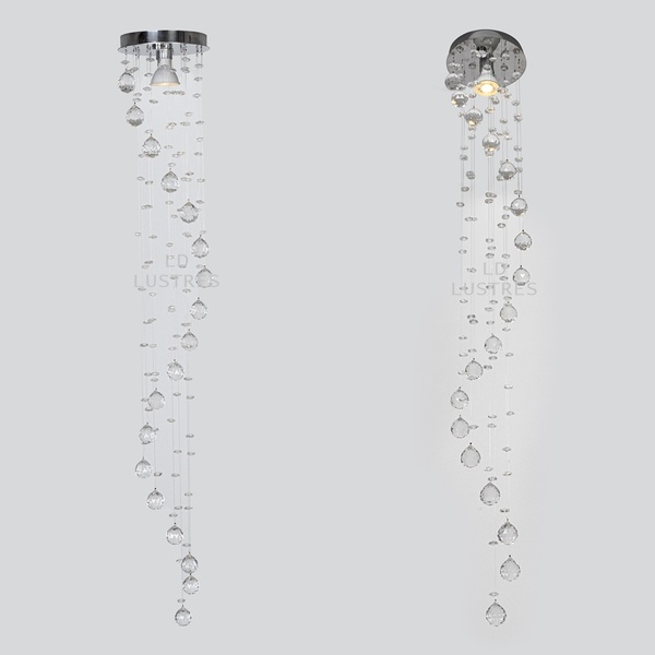 Kit 02 Lustres De Cristal Base 15cm De Diâmetro Até 2m 1,90m