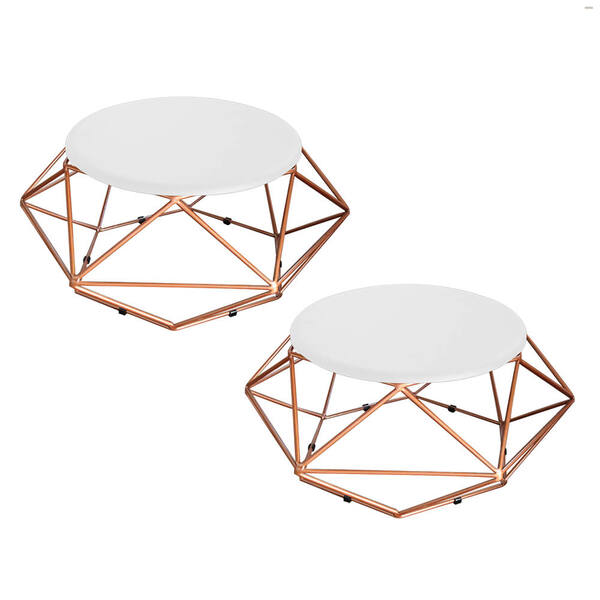 Kit 02 Mesa De Centro Life Industrial Pé Ferro Bronze Tampo M