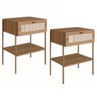 Kit 02 Mesas De Cabeceira 1 Gv Palhinha 28932 Linha Oslo Arte