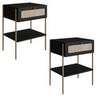 Kit 02 Mesas De Cabeceira 1 Gv Palhinha 28932 Linha Oslo Arte