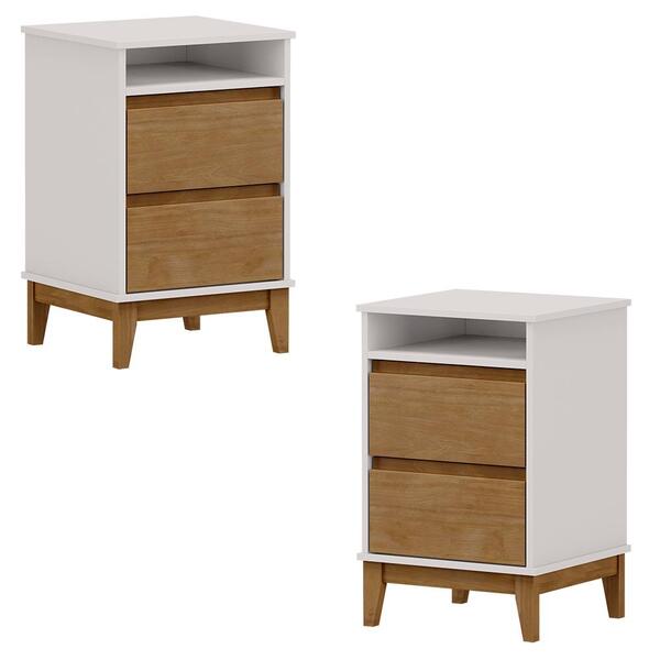 Kit 02 Mesas De Cabeceira 2 Gavetas 43 Cm 2800 Milani Store