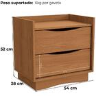 Kit 02 Mesas De Cabeceira 2 Gavetas 54 Cm M261 Kappesberg