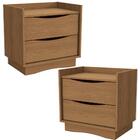 Kit 02 Mesas De Cabeceira 2 Gavetas 54 Cm M261 Kappesberg