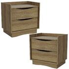 Kit 02 Mesas De Cabeceira 2 Gavetas 54 Cm M261 Kappesberg